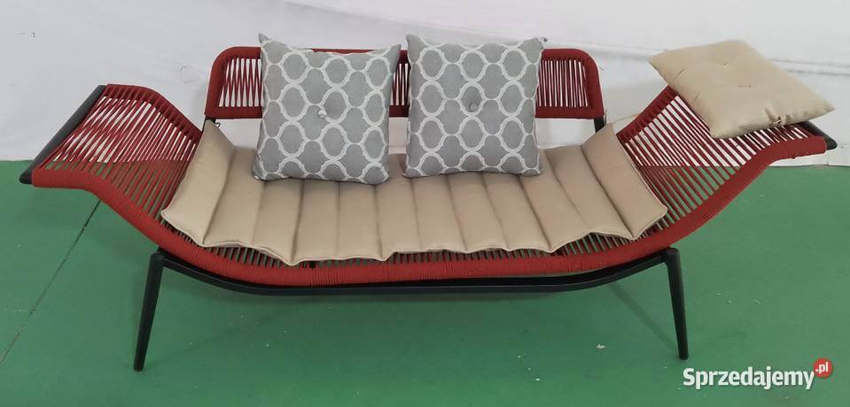meble ogrodowe wypoczynkowe sofa leżanka kanapa wyplatana ręcznie sznurkiem nowoczesna 900 zł promocja