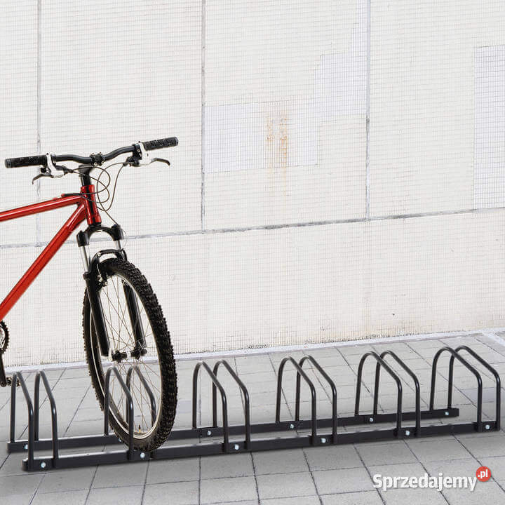 stojak parking na rower 3 miejsca ocynk srebny w kolorze czarnym dom ogród
