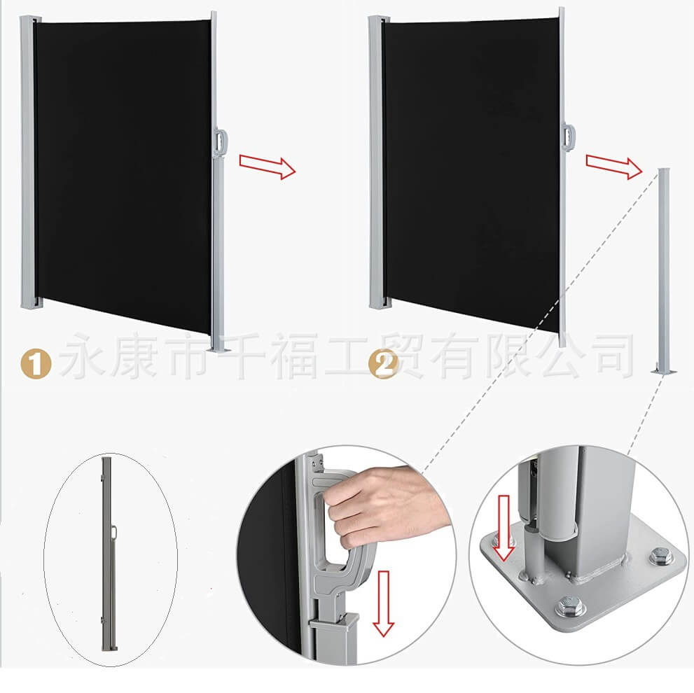 meble ogrodowe markiza roleta pionowa ogrodowa tarasowa czarna powlekana 180x350 240 zł