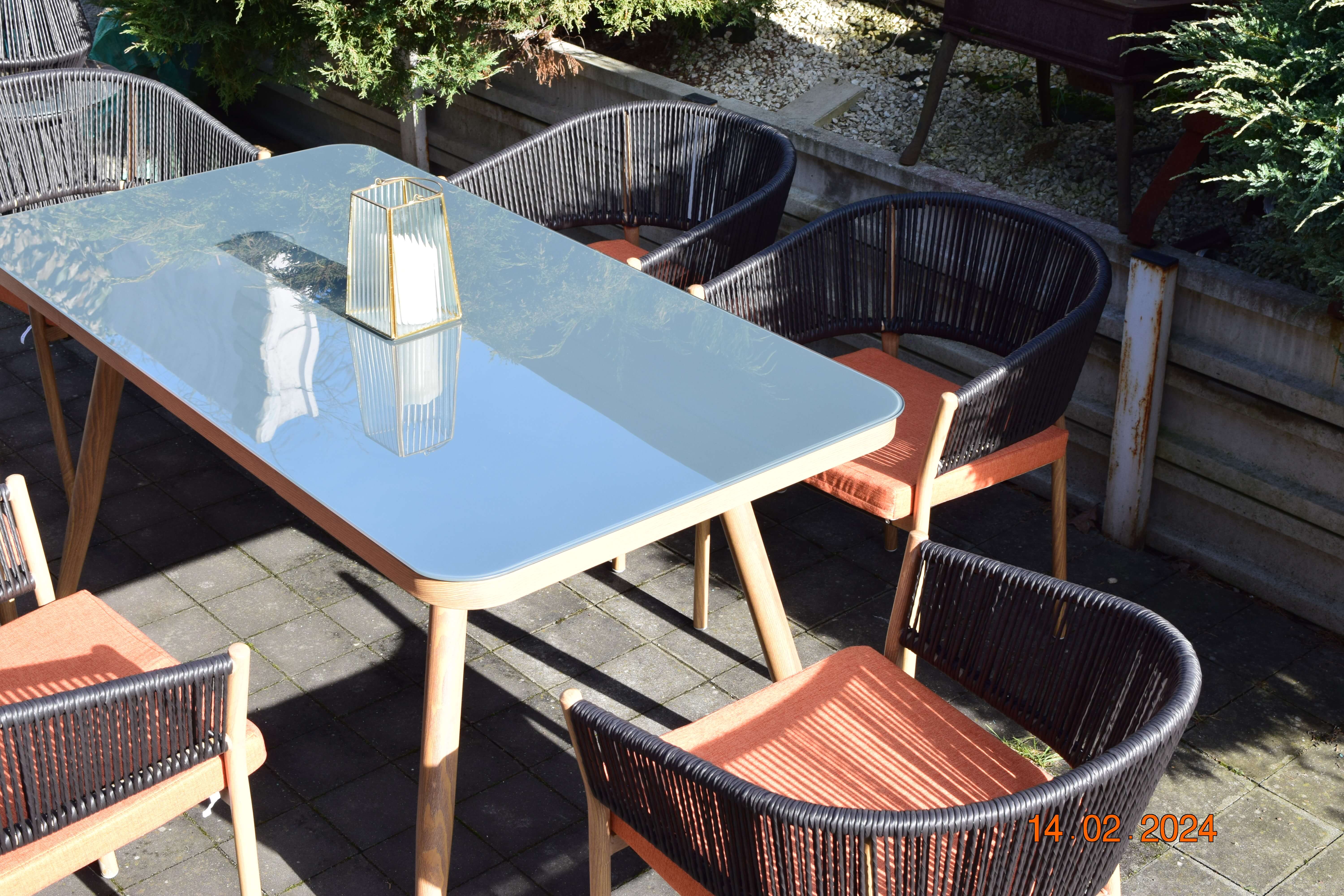 meble ogrodowe zestaw  technoratan rattan obiadowy 6+1  stół krzesła nowoczesny wypoczynek promocja 1800 zł 